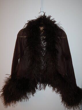 Bubish Gigi Sheer Feather Blouse - Chocolate